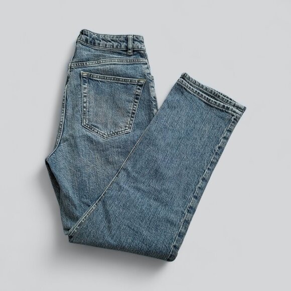ASOS Women's Denim Jeans Medium Wash High Rise Straight Leg Size 28/32 - Picture 1 of 8